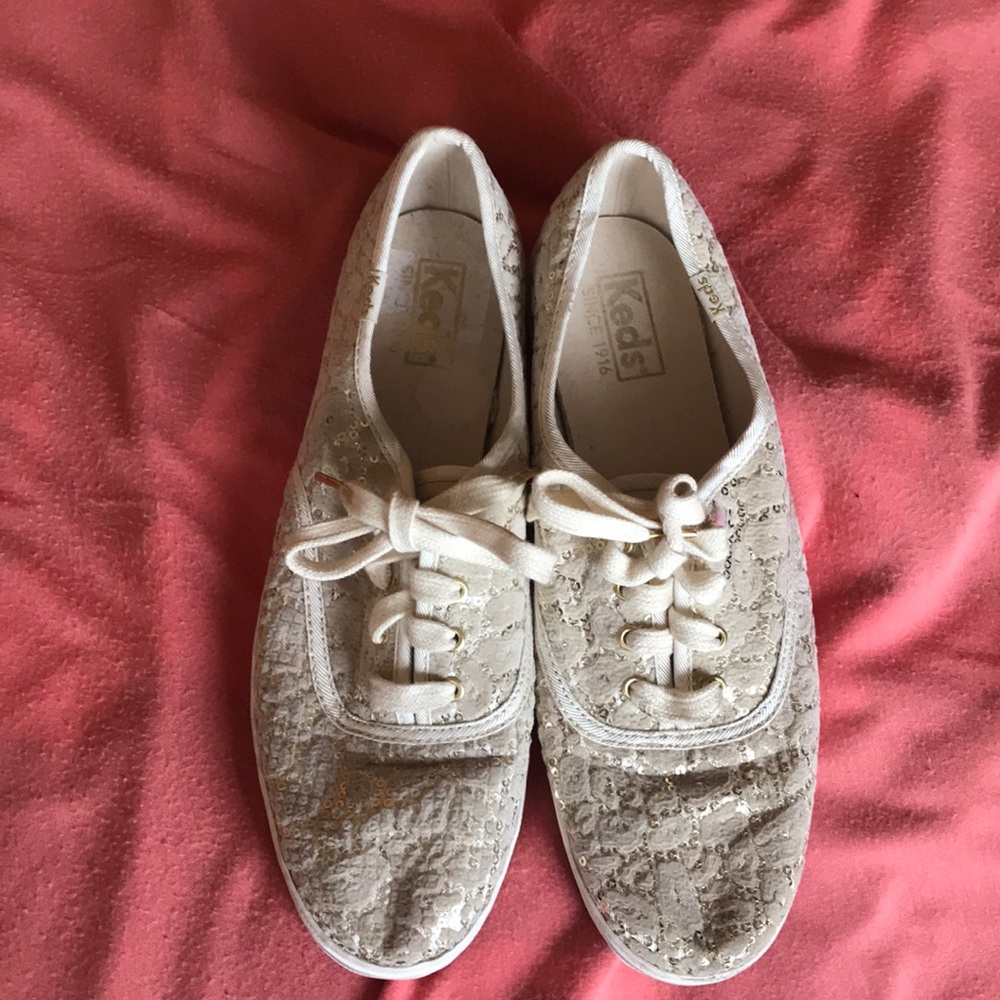 Ivory and Gold Keds